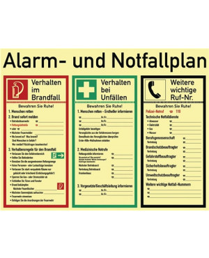 Alarm-/Notfallplan ASR A1.3/DIN 4844-2/BGV A8/DIN 67510 L620xB480mm Ku.