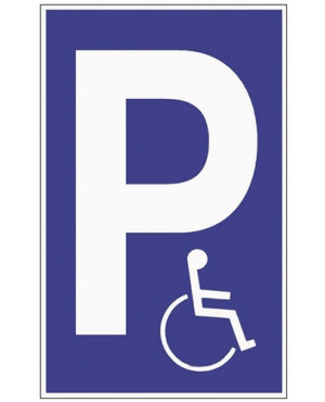 Parkplatzbeschilderung Parken f.Behinderte L250xB400mm Ku.blau/weiß