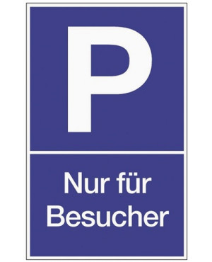 Parkplatzbeschilderung Parken f.Besucher L250xB400mm Ku.blau/weiß
