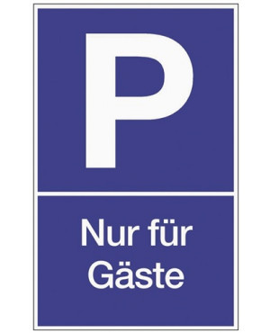 Parkplatzbeschilderung Parken f.Gäste L250xB400mm Ku.blau/weiß
