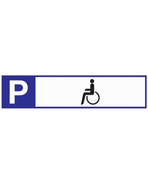 Parkplatzbeschilderung Parkplatz f.Behinderte L460xB110mm Alu.weiß/blau/schwarz