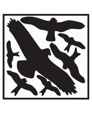 Aufkleber L290xB320 mm Vogelschutzset,Vogelsymbole Folie selbstkl.