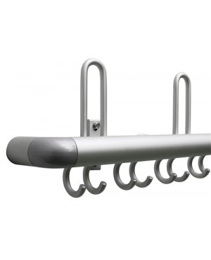 Wandgarderobe 7 Hut-/14 Mantelh. L.1400mm Alu. F1 naturfarbig