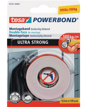 Montageband Powerbond® 55791 L.1,5m B.19mm transp.Rl.TESA