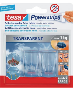 Deko Hak.Powerstrips® Hak.LARGE 58813 Gr.XL (45x28 mm) dreieckig transp.