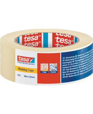 Kreppband 4323 leicht gekreppt hellbeige L.50m B.38mm Rl.TESA