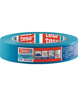 Präzisionskrepp® 4440 Außen UV PLUS glatt blau L.50m B.25mm Rl.TESA