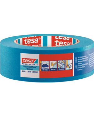 Präzisionskrepp® 4440 Außen UV PLUS glatt blau L.50m B.38mm Rl.TESA