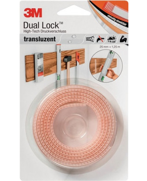 Druckverschluss Dual Lock High Tech transl.L.1,25m B.25mm Rl.3M