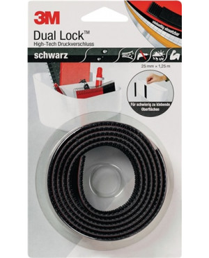 Druckverschluss Dual Lock High Tech schwarz L.1,25m B.25mm Rl.3M