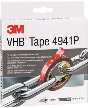Montageband VHB Tape 4941F grau L.3m B.19mm Rl.3M