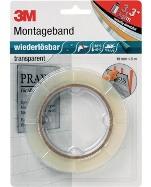 Montageband transp.L.5m B.19mm Rl.3M