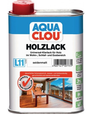 Holzlack L11 farblos seidenmatt 250 ml Dose CLOU