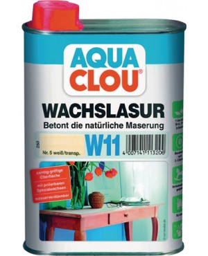 Wachslasur W11 Farbe 5 weiß 250 ml Dose AQUA CLOU
