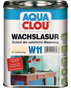 Wachslasur W11 Farbe 5 weiß 750 ml Dose AQUA CLOU