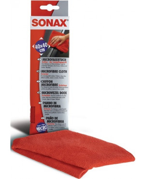 Microfasertuch rot L400xB400mm 89% PES,11% PA SONAX