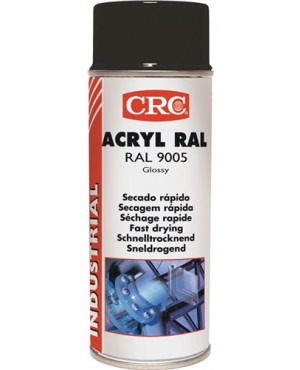 Farb-Schutzlack-Spray ACRYL RAL tiefschwarz glänz. RAL 9005 400 ml Spraydose CRC