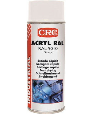 Farb-Schutzlack-Spray ACRYL RAL reinweiss glänzend RAL 9010 400 ml Spraydose CRC