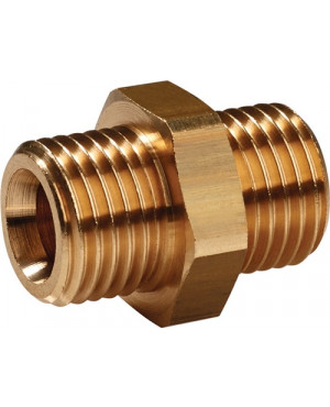 Doppelgewindenippel MS AG G 3/8xG 3/8 Zoll SW 19mm