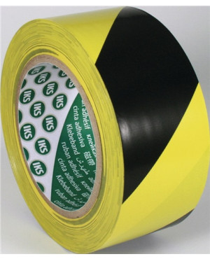 Bodenmarkierungsband F33P PVC schwarz/gelb L.33m B.50mm Rl.IKS
