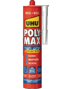 Kleb- u.Dichtstoff POLY MAX HIGH GRIP EXPRESS weiß 425g Kartusche UHU