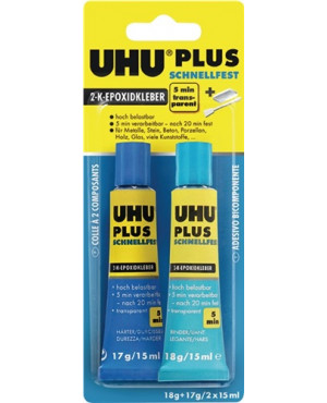 2K-Epoxidklebstoff PLUS SCHNELLFEST 35g farblos Tube UHU