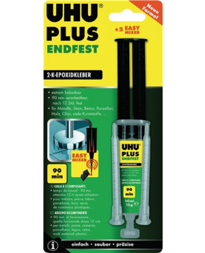 2K-Epoxidklebstoff PLUS ENDFEST 15g gelblich Doppelspritze UHU