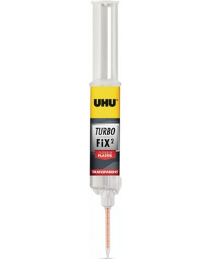 2K-Reparaturkleber Turbo Fix² Flüssig Plastik 10g transp.Doppelspritze UHU