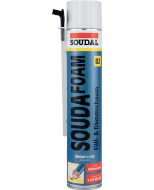 1K-Montageschaum SOUDAFOAM 500 ml B2 champagner m.Einweghandschuhe Dose SOUDAL