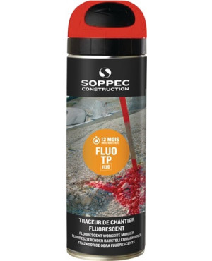 Baustellenmarkierspray FLUO TP leuchtrot 500 ml Spraydose SOPPEC