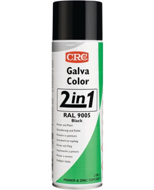 Farb-Schutzlackspray 2 in 1 GALVACOLOR tiefschwarz RAL 9005 500 ml Spraydose CRC