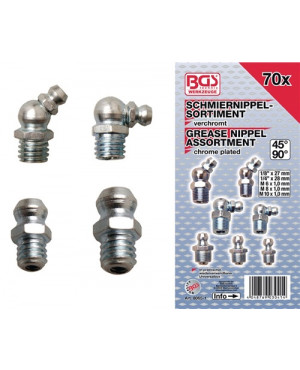 Schmiernippelsortiment 70-teilig Metrisch/Zoll BGS