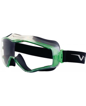 Vollsichtbrille 6x3 EN 166,EN 170 Rahmen gunmetallic/grün,Scheibe klar PC