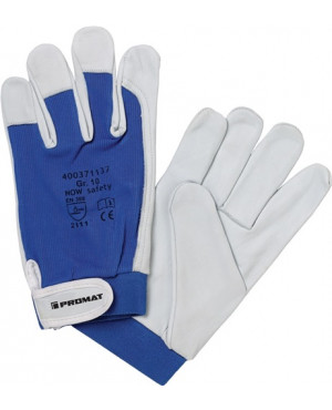 Handschuhe Donau Gr.8 natur/blau Nappaleder EN 388 Kat.II PROMAT