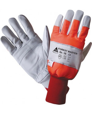 Waldarbeiterhandschuhe Forest Master Gr.10 grau/orange Rindnappaleder/Nylon