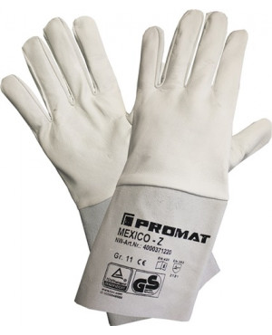 Schweißerhandschuhe Mexico Z Gr.11 grau Ziegennappaleder/Spaltleder 10 PA