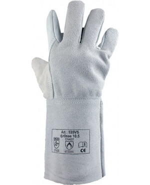 Schweißerhandschuhe Gr.10,5 naturfarben Leder EN 388,EN 407 Kat.II 12 PA