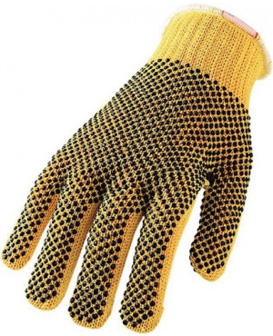 Schutzhandschuhe Kevlar Gr.9 gelb 2seitig m.Noppen EN388 Kat.II