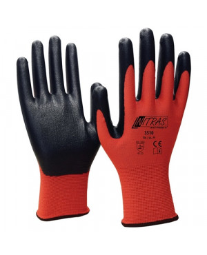 Handschuhe Nitril Foam Gr.8 rot/schwarz PA m.Nitrilschaum II