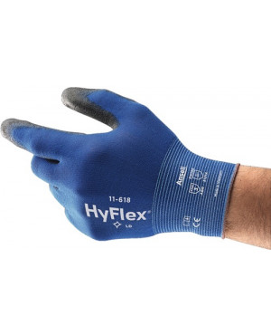 Handschuhe HyFlex 11-618 Gr.11 blau/schwarz Nyl.m.Polyurethan EN 388 Kat.II