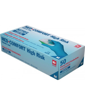 Einweghandschuhe MED COMFORT High Risk Gr.XL blau Nitril EN 388,EN 374 Kat.III