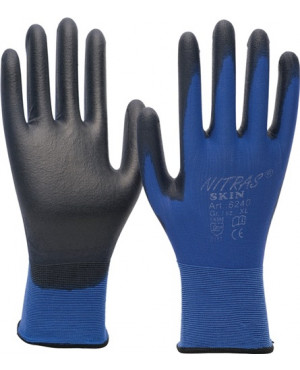 Handschuhe Nitras Skin Gr.XXL blau/schwarz Nyl.mitPUR EN 388 Kat.II