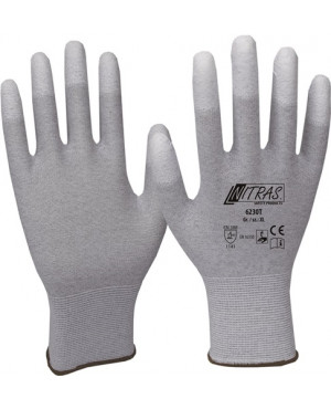 Handschuhe Gr.XXXL grau/weiß Nylon-Carbon m.Polyurethan EN 388,EN 16350 Kat.II