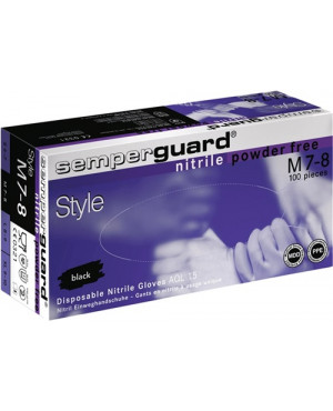 Einweghandschuhe Semperguard Nitril Style Gr.M schwarz EN388,EN374,EN455 Kat.III
