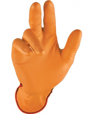Einweghandschuh Grip Orange Gr.8 orange Nitril EN 388,EN 374 Kat.III 50St./KT