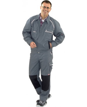 Bundjacke Canvas 320 Gr.48 grau/schwarz 65% PES/35% CO