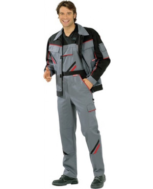 Bundjacke Highline Gr.60 schiefer/schwarz/rot 65% PES/35% CO