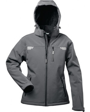 Damensoftshelljacke Hestia Gr.44 grau/schwarz 96% PES/4% EL