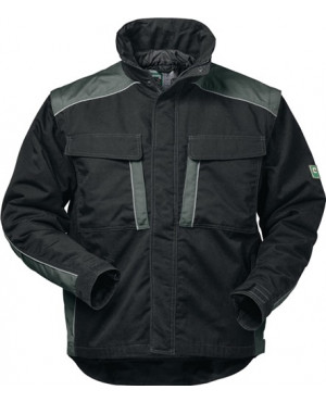 Canvas Outdoorjacke 2 in 1 Basel Gr.M schwarz/grau 65% PES/35% CO FELDTMANN