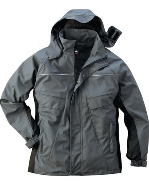 PU Regenschutz-Jacke Sarasota Gr. XXL grau/schwarz 100%PES